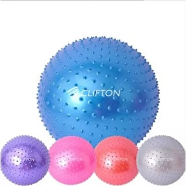 Clifton Dikenli Pilates Topu 65 cm Mavi+ Pompa Aerobik Jimnastik İçin Tekil