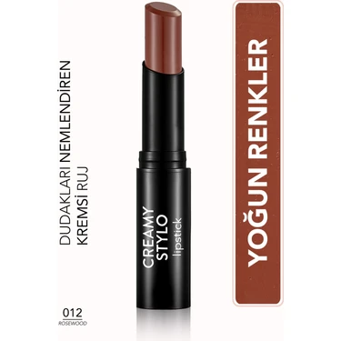 Flormar Creamy Stylo Yarı Parlak Bitişli Kremsi Ruj (012 Rosewood)