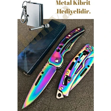 Janva Komple Çelik Cep Çakısı  16,5 cm Metal Kibrit Hediyelidir. Kamp Hobi Paslanmaz