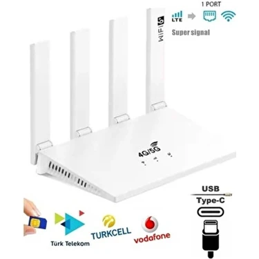 JetucuzAl Dataforce 4g 5g Sim Kartlı 4 Anten 1 Port RJ45 Taşınabilir Router Wifi 6 Modem