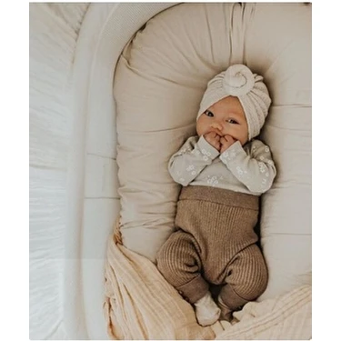 Bej Organik Babynest Yenidoğan Bebek Yatağı Ebatları ve Sertlik Derecesi ile Konfor