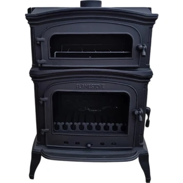 Flame Stove FS-033YK Altara Premium Tek Camlı Kuzineli Yan Kapaklı Döküm