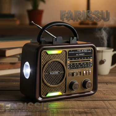 212 Farissu BK-7080BTS Nostaljik Görünümlü, Solar Şarjlı, Usb/tf Kart/bluetooth Müzik Çalar ve