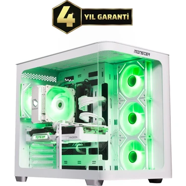 Monster Tulpar Td3 V1.1.3 Amd Ryzen 5 7500F A620A Anakart 32GB 1tb RX9070 Xt Freedos Masaüstü Oyun