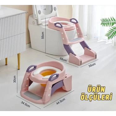 Hocafone BabyComfort Bebek Klozet Adaptörü - Kaymaz Tabanlı - Hocafone Merdivenli Tuvalet Adaptörü