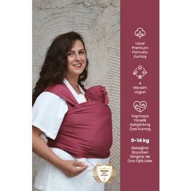 Premium Esnek Wrap Sling ( Babysling - Sling - Babysling - Bebek Taşıma Şalı - Babywearing -