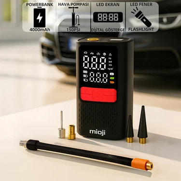 Mioji Mio 11C 4000mAh Taşınabilir Hava Pompası + Powerbank - Taşıma Çantası