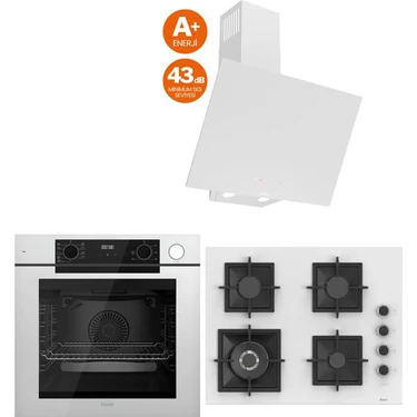 Ferre Steam Plus 65 Serisi 3lü Cam Ankastre Set