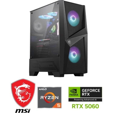MSI Gaming Pc Ddr5 / 8 GB RTX-5060 / Ryzen 5 7500F / 16 GB Ddr5 Ram / 1 Tb M.2 SSD / WİN11