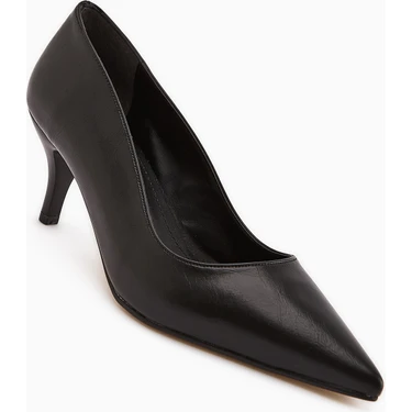 Limoya Flora Siyah Stiletto Kadın Topuklu