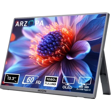 ARZOPA A3C PRO 13.3 inç 60Hz Full HD OLED Type-C Taşınabilir