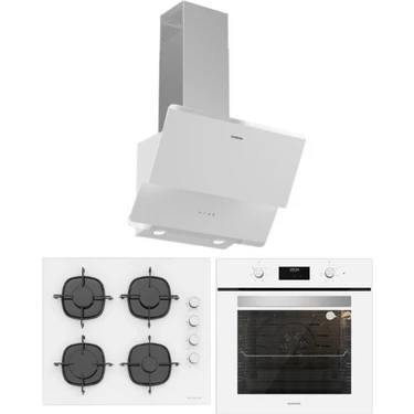 Silverline Beyaz Ankastre Set (CS5700E6W01 OCAK/S2-BO6502W02 FIRIN/3490 Oslo