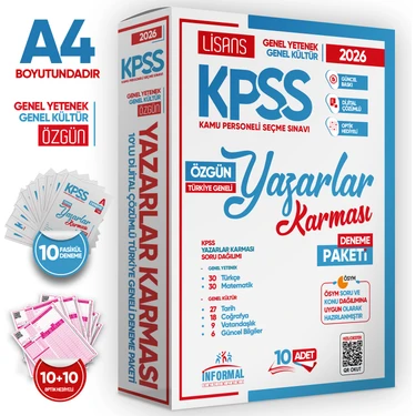 İnformal Yayınları 2026 KPSS Lisans GY-GK Yazarlar Karması Türkiye Geneli KURUMSAL 10lu Dijital