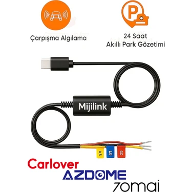MijiLink Type-C 70mai Park Gözetim Modu Kablosu  Azdome Carlover 70MAI A500S Pro A200 M310 UP03