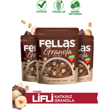 Fellas Granola - Fındık & Kakao 200g - 3'lü