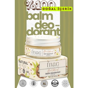 fnac %100 Doğal İçerikli Ter Kokusu Önleyici Krem Deodorant|Alüminyumsuz Alkolsüz Doğal
