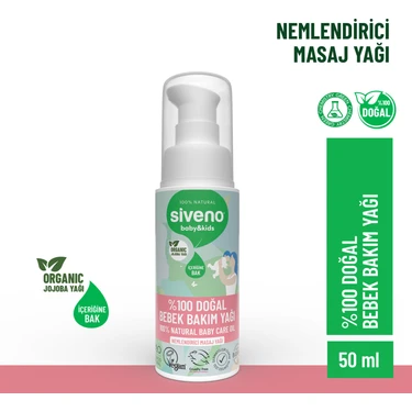 Siveno %100 Doğal Bebek Yağı Organik Jojoba Bakım Masaj Yağı Parafinsiz Bitkisel Vegan 50