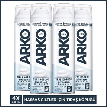 Arko Men Sensitive Hassas Ciltler İçin Tıraş Köpüğü 4x200