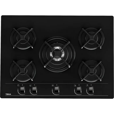 Teka Hf Lux 70 Bk Siyah Özel Düğmeli 70 Cm. 5 Gözlü Gazlı Ankastre Cam