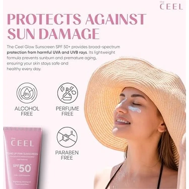 Mena Rise The Ceel Leke Karşıtı Ton Eşitleyen Spf 50 Pembe Renkli Güneş Kremi Glutatyon, Hyaluronik