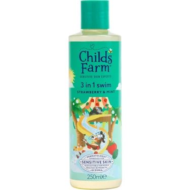 Childs Farm Çilek ve Organik Nane Özlü 3'ü 1 Arada Yüzme Sonrası Çocuk Şampuan