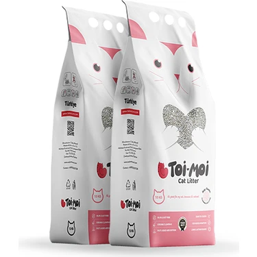 Toi Moi 2'Lİ paket, Toi Moi Bebek Pudrası Kokulu Sodyum Bentonit Kedi Kumu