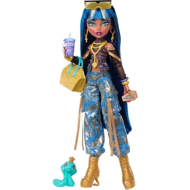 MONSTER HIGH® CLEO DE NILE™ Bebek | Evcil dostu Hissette ve 7 aksesuarlarıyla kargo pantolon giyen
