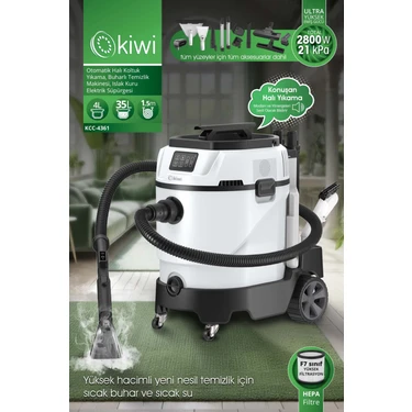 Kiwi KCC-4361 Otomatik Halı Koltuk Yıkama, Buharlı Temizlik Fiyatı
