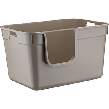 Herniks Tanos Yarı Açık Kedi Tuvaleti Bej 54X40X32 cm Ergonomik Yapı ve Toz Önleyici