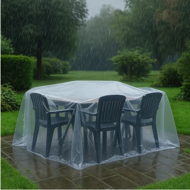 Dekals Su Geçirmez Naylon Bahçe Mobilya Koruma Örtüsü 240X165 cm Köşeli Masa