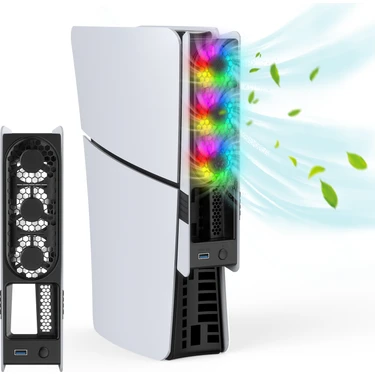 Cosmostech Ps5 Pro/slim Uyumlu Rgb Soğutucu Fan – Sessiz 3’lü Fanlı Soğutma, USB 3.0 Portlu, Güçlü