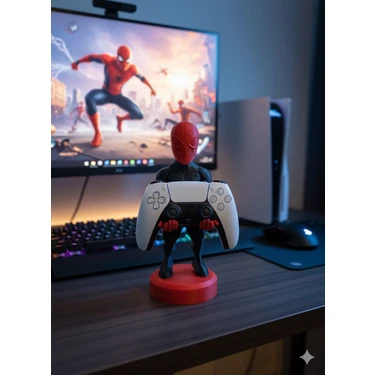 Tasarlix Örümcek Adam Figürlü Ps5 Kol Tutucu – Dekoratif Gamepad Standı | Masa Üstü Konsol