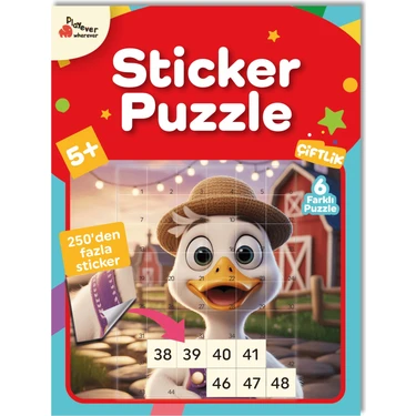 Playever Sticker Puzzle - Çiftlik - Çıkartmalı Yapboz