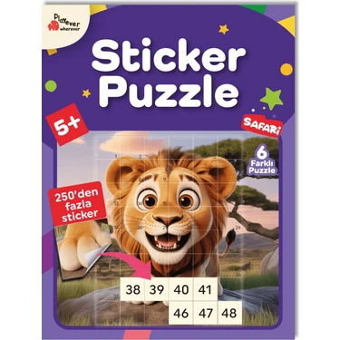 Playever Sticker Puzzle - Safari - Çıkartmalı Yapboz