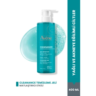 Avene Cleanance Yağlı ve Akneye Eğilimli Ciltler için Matlaştırıcı Yüz Temizleme Jeli 400
