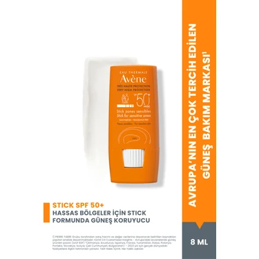 Avene Stick Güneş Kremi SPF 50+ Hassas Bölgeler için Yüksek Koruma Sağlayan Güneş Koruyucu 8