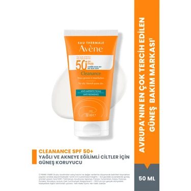 Avene Cleanance SPF 50+ Yağlı ve Akneye Eğilimli Ciltler için Yüksek Korumalı Güneş Kremi 50