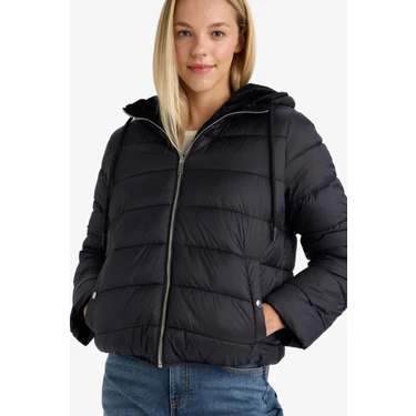 DeFacto Su Geçirmez Regular Fit Kapüşonlu Suni Kürk Astarlı Mont