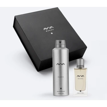 AVVA Erkek Magma Hediye Kutulu 2 Li Parfüm ve Deodorant Seti 50 ml + 226 ml