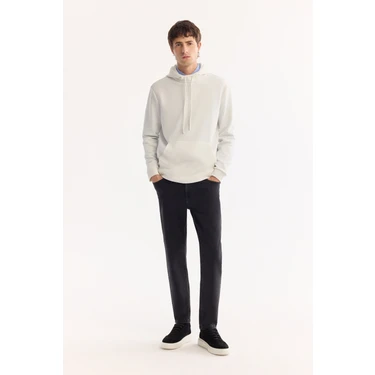 AVVA Erkek Siyah Klasik Bel Pamuklu Eskitme Yıkamalı Madrid Comfort Slim Fit Jean Pantolon