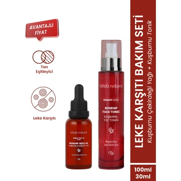 Bade Natural Kuşburnu Aydınlatıcı ve Leke Karşıtı Tonik ve Kuşburnu Çekirdeği Yağı %100 Doğal ve