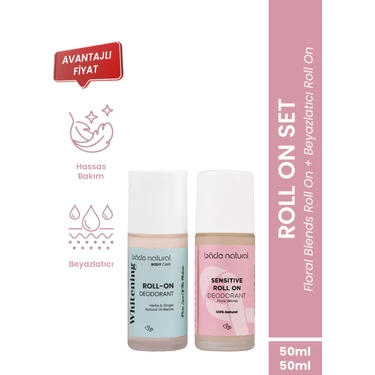 Bade Natural Floral Blends Roll On & Doğal Beyazlatıcı Roll On Deodorant %100