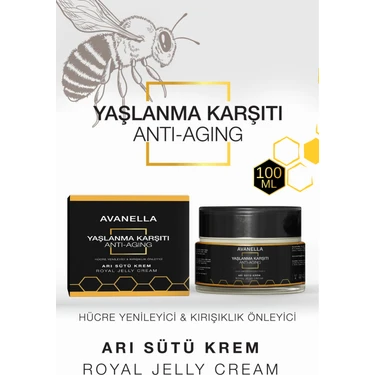 Avanella Doğal Arı Sütü Kremi Propolis Yaşlanma, Kırışıklık, Leke, Yara İzi Önleyici Onarıcı