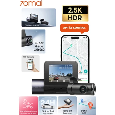 70 MAİ 70MAİ Araç Kamerası A410 Ön Kamera+ RC21 Arka Kamera Set 2.5k + 1080P Çift