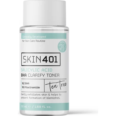SKIN401 Salisilik Asit %2 BHA Tonik 50ML Tüm Cilt Tipleri İçin Nemlendirici
