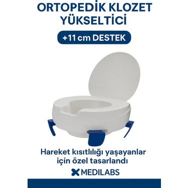 Medilabs Tuvalet Klozet Yükseltici Aparat Kapaklı Kolay Montaj Tuvalet