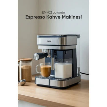 Fressi Espresso Latte Cappuccino Kahve Makinesi Tam Otomatik Süt Tanklı 20BAR Basınçlı Urban