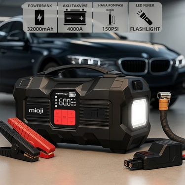 Mioji Mio 20 Pro 4000A 32000mAh Hava Pompası + Akü Takviye Cihazı +