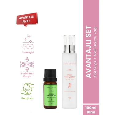 Bade Natural Gül Suyu Aydınlatıcı ve Arındırıcı Tonik & Nioli Uçucu Yağ %100 Doğal ve