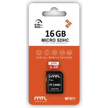 Mtl 16GB Micro Sd Kart (Tf Card) Class 10 - Telefon Tablet Kamera Uyumlu Hafıza